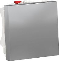 Выключатель кнопочный без рамки Schneider Electric Unica Modular 1-кл. 2 мод. алюминий картинка